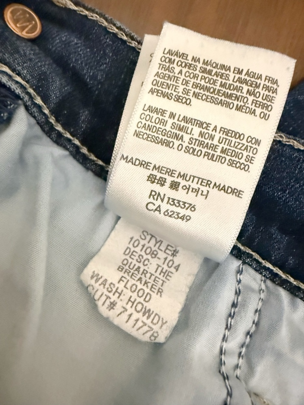 NWT MOTHER The Quarter Breaker Flood Jean in Howdy Size 29 - Picture 15 of 16